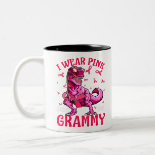I Wear Pink In Memory Of My Grammy Breast Cancer Two-Tone Coffee Mug