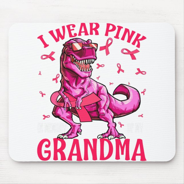 I Wear Pink In Memory Of My Grandma Breast Cancer Mouse Mat (Front)