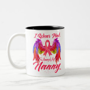 I Wear Pink In Memory Of My Nanny Breast Cancer Two-Tone Coffee Mug