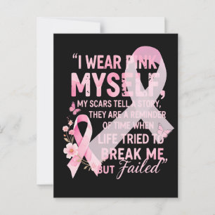 I Wear Pink Inspirational Cancer Survivor  Postcard