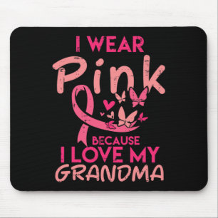 I Wear Pink Love My Grandma Breast Cancer Awarenes Mouse Mat