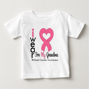 I Wear Pink Ribbon For My Grandma Breast Cancer Baby T-Shirt