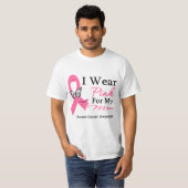 I Wear Pink Ribbon Mum Breast Cancer T-Shirt (Front Full)