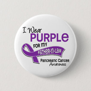 I Wear Purple 42 Father-In-Law Pancreatic Cancer 6 Cm Round Badge