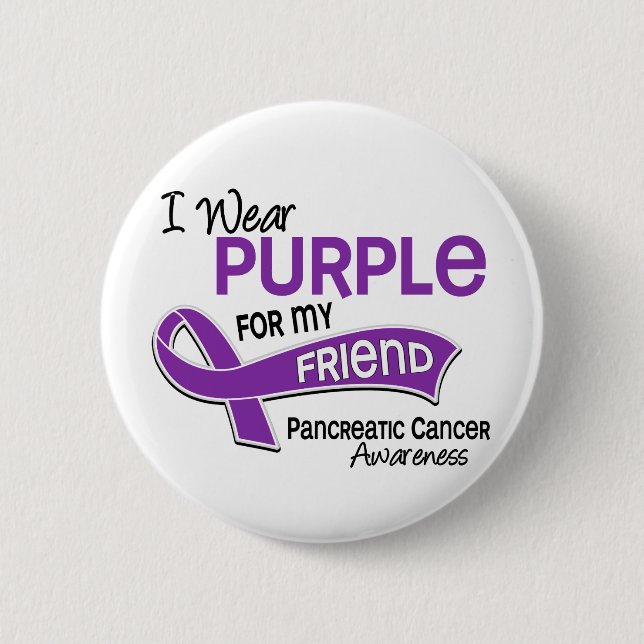 I Wear Purple 42 Friend Pancreatic Cancer 6 Cm Round Badge (Front)