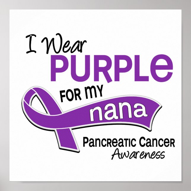 I Wear Purple 42 Nana Pancreatic Cancer Poster (Front)