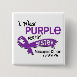 I Wear Purple 42 Sister Pancreatic Cancer 15 Cm Square Badge