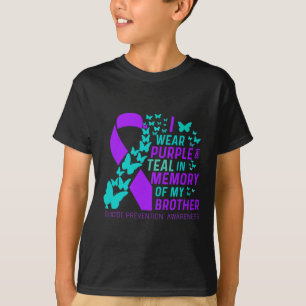 I Wear Purple And Teal For My Brother Suicide Prev T-Shirt