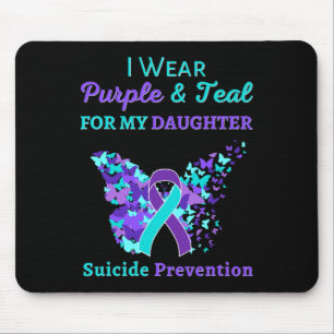 I Wear Purple and Teal for My Daughter Suicide Pre Mouse Mat