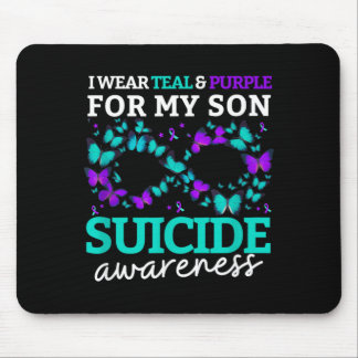 I Wear Purple And Teal For My Son Prevention 2025 Mouse Mat