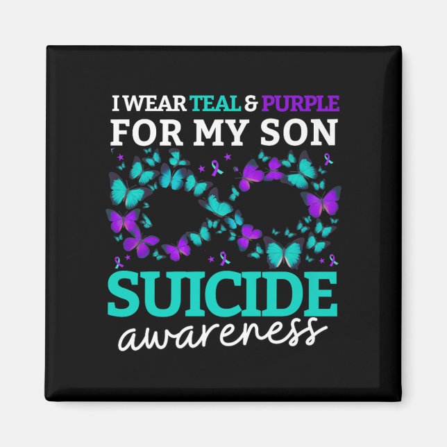 I Wear Purple And Teal For My Son Suicide Preventi Magnet (Front)