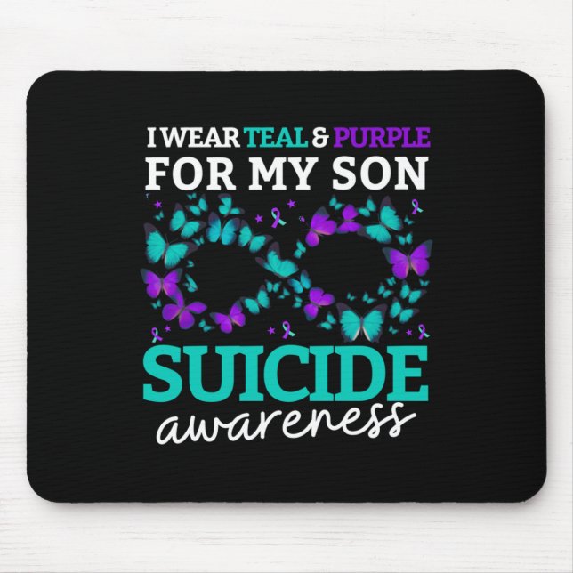 I Wear Purple And Teal For My Son Suicide Preventi Mouse Mat (Front)