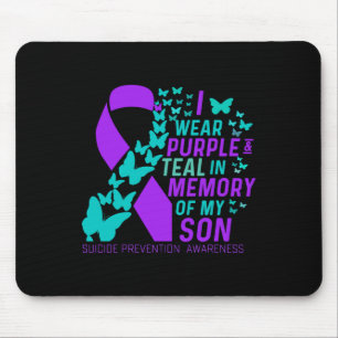 I Wear Purple And Teal For My Son Suicide Preventi Mouse Mat