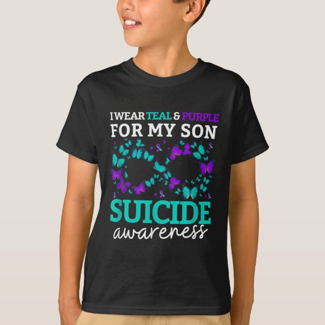 I Wear Purple And Teal For My Son Suicide Preventi T-Shirt (Front)
