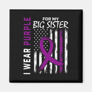 I Wear Purple Big Sister Pancreatic Cancer Awarene Magnet