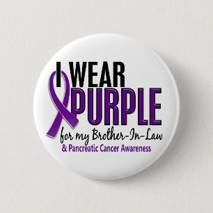 I Wear Purple Brother-In-Law 10 Pancreatic Cancer 6 Cm Round Badge