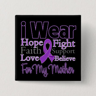 I Wear Purple Collage Mother - Pancreatic Cancer 15 Cm Square Badge