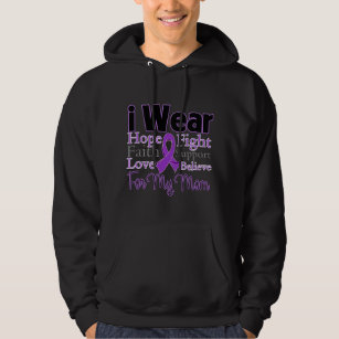 I Wear Purple Collage Mum - Pancreatic Cancer Hoodie