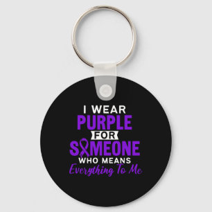 I Wear Purple Epilepsy Epilepsia Epileptic Seizure Key Ring