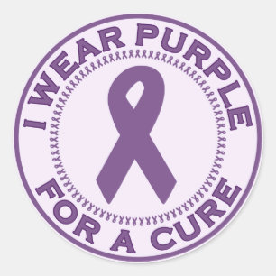 I Wear Purple For A Cure Classic Round Sticker