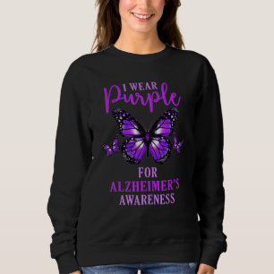 I Wear Purple For Alzheimer's Awareness Support Fi Sweatshirt