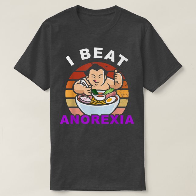 I Wear Purple For Anorexia Awareness I Beat It Sum T-Shirt (Design Front)