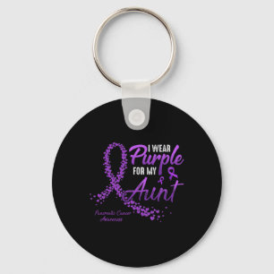I Wear Purple For Aunt Pancreatic Cancer Awareness Key Ring