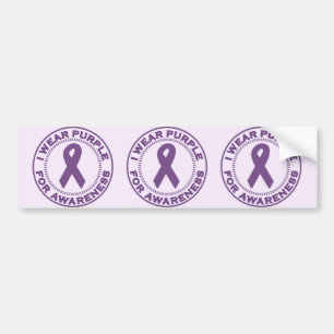 I Wear Purple For Awareness Bumper Sticker