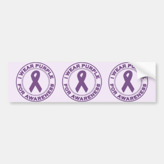 I Wear Purple For Awareness Bumper Sticker