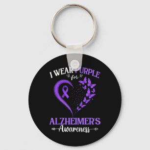I Wear Purple For Butterfly Heart Heimers Awarenes Key Ring