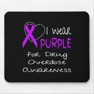 I Wear Purple For Drug Overdose Awareness Ribbon Mouse Mat