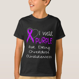 I Wear Purple For Drug Overdose Awareness Ribbon T-Shirt