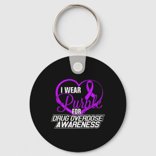 I Wear Purple For Drug Overdose Awareness Tee1 Key Ring