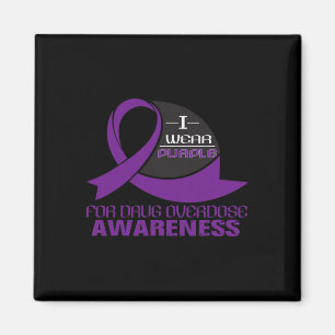 I Wear Purple For Drug Overdose Awareness Tee Magnet