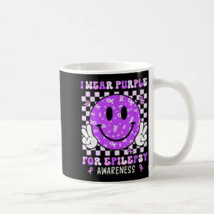 I Wear Purple For Elepsy Awareness Smile Face Emle Coffee Mug
