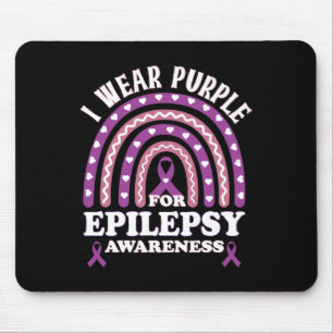 I Wear Purple For Epilepsy Awareness Epilepsy Awar Mouse Mat