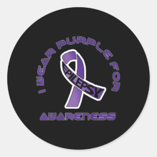 I Wear Purple For Epilepsy Awareness November  Classic Round Sticker