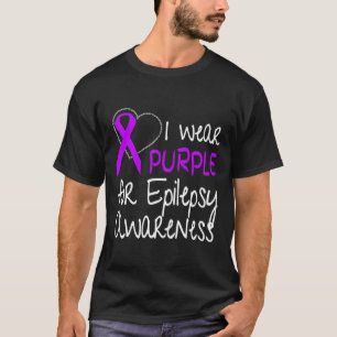 I Wear Purple For Epilepsy Awareness Ribbon T-Shirt