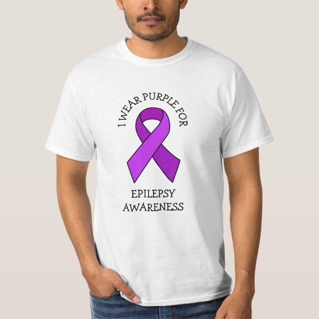 I Wear Purple for Epilepsy Awareness T-Shirt (Front)