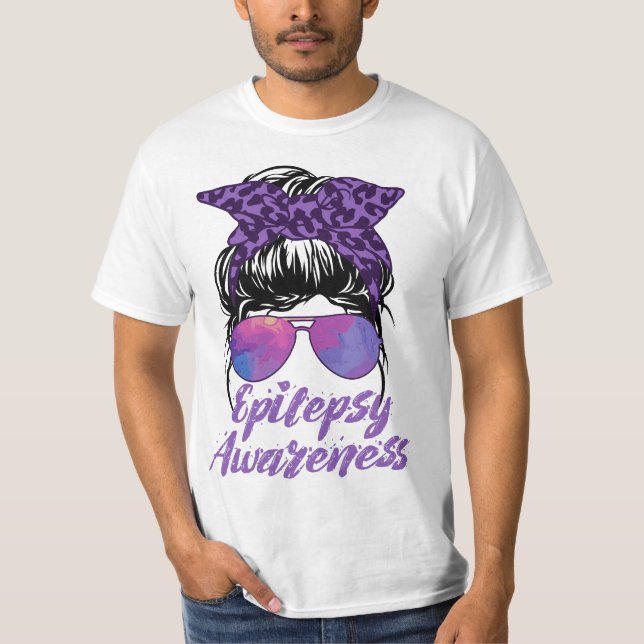 I Wear Purple For Epilepsy Awareness  T-Shirt (Front)
