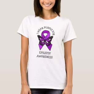I Wear Purple for Epilepsy Awareness  T-Shirt