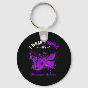 I Wear Purple For Fibromyalgia Awareness 1 Key Ring