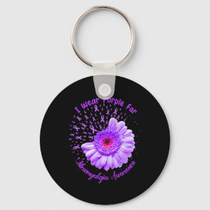 I Wear Purple For Fibromyalgia Awareness Survivor  Key Ring