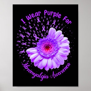 I Wear Purple For Fibromyalgia Awareness Survivor Poster