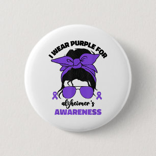 I Wear Purple For Heimers Awareness Month Heimer _ 6 Cm Round Badge