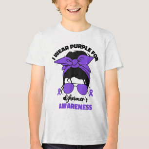 I Wear Purple For Heimers Awareness Month Heimer _ Tri-Blend Shirt