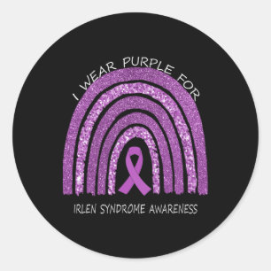 I Wear Purple For Irlen Syndrome Awareness Classic Round Sticker