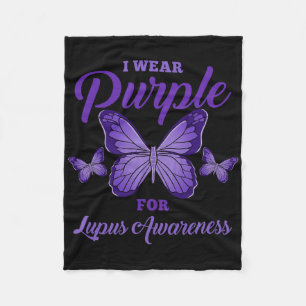 I Wear Purple For Lupus Awareness Comfort Colours Fleece Blanket