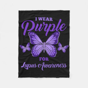 I Wear Purple For Lupus Awareness  Fleece Blanket