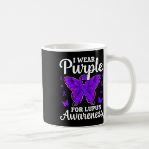 I Wear Purple For Lupus Awareness Month Butterfly Coffee Mug